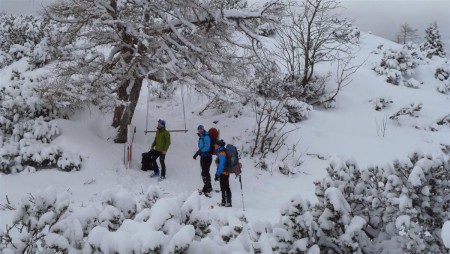 První ranní skialpinista.